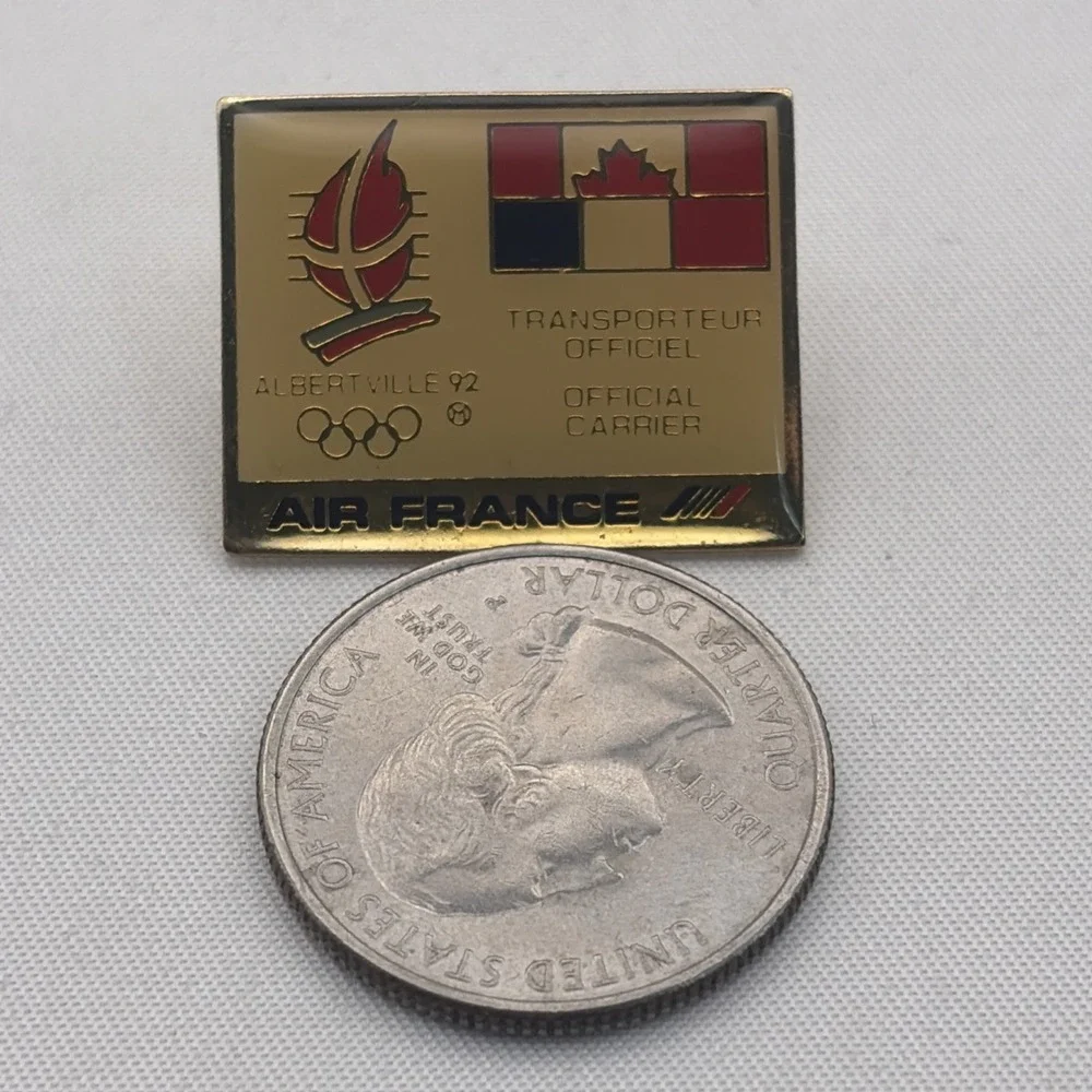 Olympic Winter Games 1992 Albertville Air France Official Carrier Lapel Pin